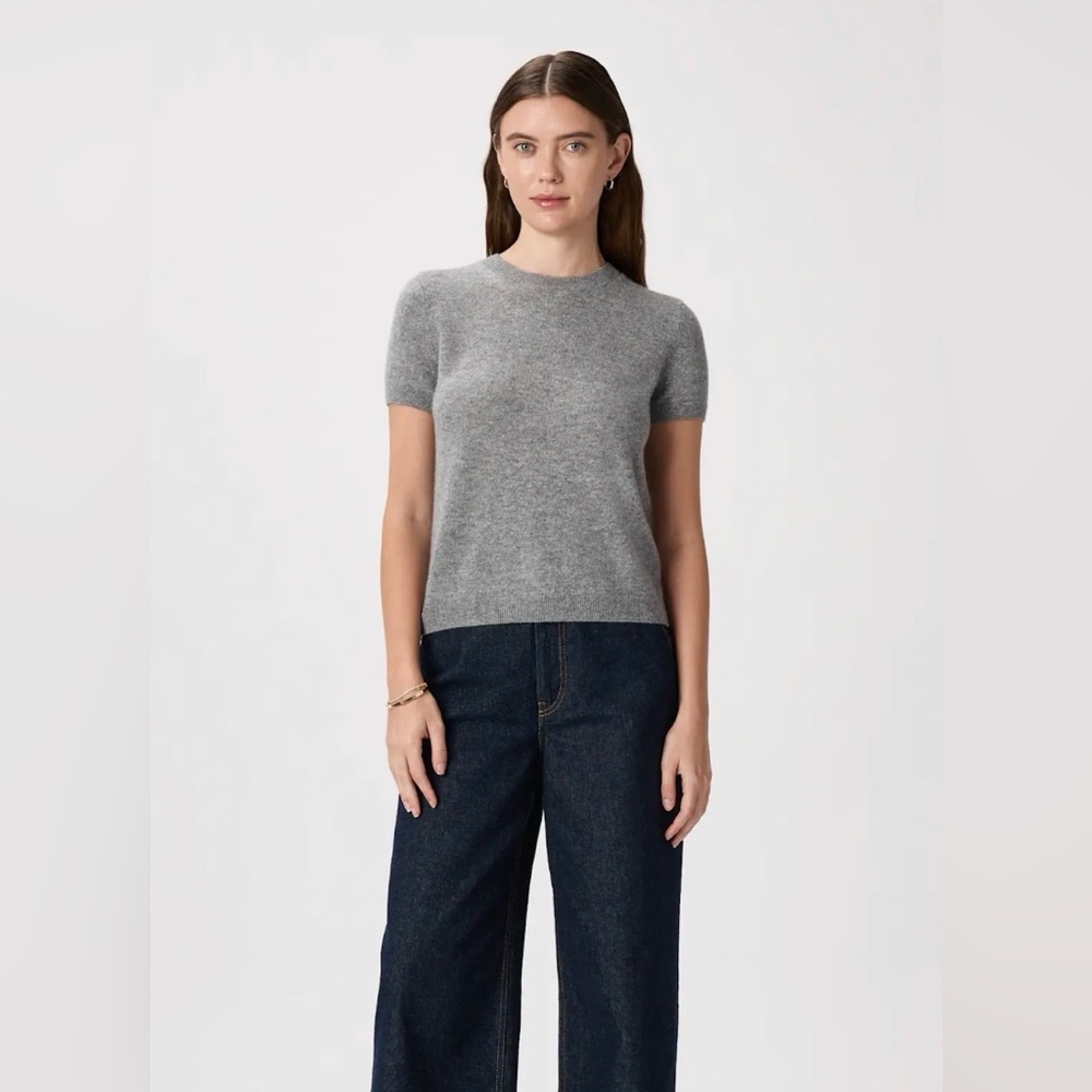 Quince Grey Cashmere T Shirt - Picture 4 of 7